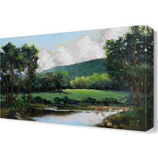Dekor Sevgisi Nehirde Oynayan Çocuklar Tablosu 45x30 cm