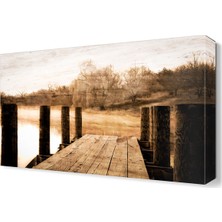 Dekor Sevgisi Tahta Köprü Tablosu 45x30 cm