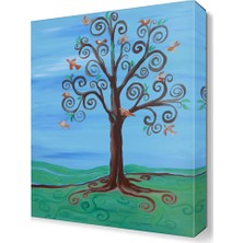 Dekor Sevgisi Kurumuş Ağaç Tablosu 45x30 cm