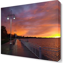 Dekor Sevgisi Kızıl Şehir Manzara Tablosu 30x30 cm