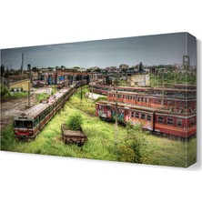 Dekor Sevgisi Tren ve Şehir Tablosu 60x40 cm
