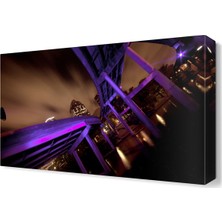 Dekor Sevgisi Mor Köprü Şehir Tablosu 45x30 cm