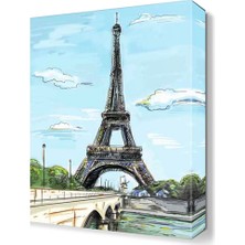 Dekor Sevgisi Eyfel Kulesi Yağlı Boya Tablosu 45x30 cm