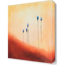 Dekor Sevgisi Mavi Çiçekler Tablosu 45x30 cm