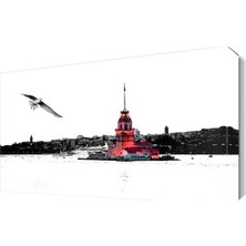 Dekor Sevgisi Kırmızı Kız Kulesi ve Martı Tablosu 90x60 cm