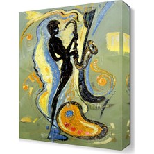 Dekor Sevgisi Müzisyen Adam Tablosu 45x30 cm