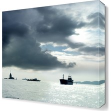 Dekor Sevgisi Kız Kulesi ve Kayık Tablosu 30x30 cm