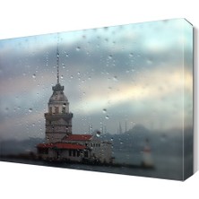 Dekor Sevgisi Kız Kulesi ve Yağmur Tablosu 60x40 cm