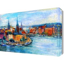 Dekor Sevgisi Büyük Nehir ve Şehir Tablosu 45x30 cm