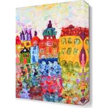 Dekor Sevgisi Rengarenk Evler Tablo 45x30 cm
