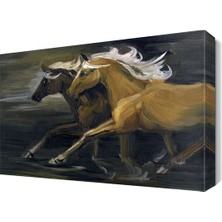 Dekor Sevgisi Yarışan Atlar Canvas Tablo 45x30 cm