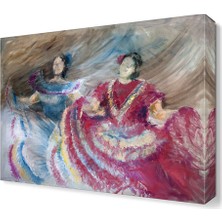 Dekor Sevgisi Dans Eden Kızlar Canvas Tablo 45x30 cm