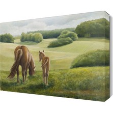 Dekor Sevgisi At ve Tay Tablosu 45x30 cm