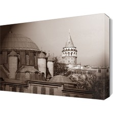 Dekor Sevgisi Cami ve Galata Kulesi Canvas Tablo 45x30 cm