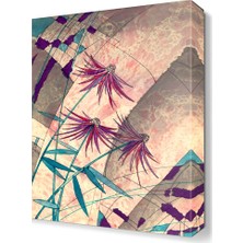 Dekor Sevgisi Mor Çiçekler Dekoratif Canvas Tablo 45x30 cm