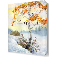 Dekor Sevgisi Turuncu Yapraklı Ağaç 45x30 cm