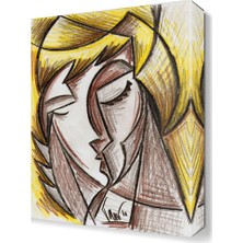 Dekor Sevgisi Sarışın Kadın Tablosu 45x30 cm