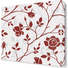 Dekor Sevgisi Bordo Çiçekler Canvas Tablo 30x30 cm