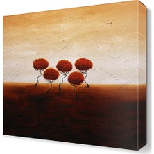 Dekor Sevgisi Beş Kırmızı Gelincik Tablosu 30x30 cm