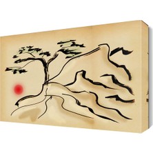 Dekor Sevgisi Ağaç ve Kırmızı Nokta Tablosu 45x30 cm