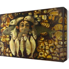 Dekor Sevgisi Balıklar ve Kadın Tablo 45x30 cm