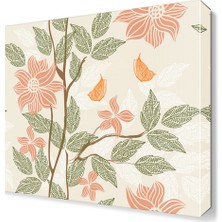 Dekor Sevgisi Çiçekler ve Yapraklar Canvas Tablo 30x30 cm