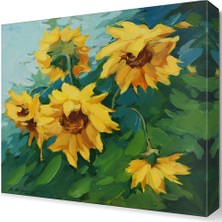 Dekor Sevgisi Sarı Papatya Canvas Tablo 30x30 cm