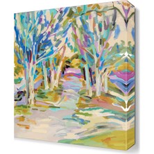 Dekor Sevgisi Renkli Ağaçlar Canvas Tablo 45x30 cm
