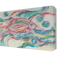Dekor Sevgisi Yağlı Boya Balık Tablosu 45x30 cm