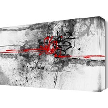 Dekor Sevgisi Kırmızı Siyah Çizimler Tablosu 45x30 cm