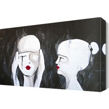 Dekor Sevgisi Üzgün Kadınlar Tablosu 45x30 cm