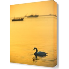 Dekor Sevgisi Kayık ve Kuğu Tablosu 45x30 cm