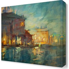 Dekor Sevgisi Yağlı Boya Şehir Tablosu 45x30 cm