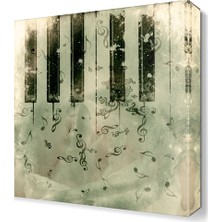Dekor Sevgisi Eskitilmiş Piyano Tuşları Canvas Tablo 45x30 cm