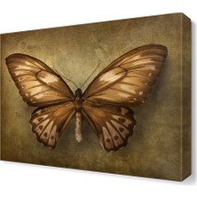 Dekor Sevgisi Kahverengi Kelebek Tablosu 45x30 cm