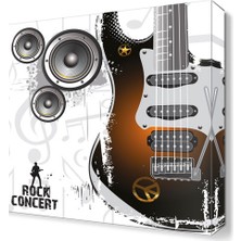 Dekor Sevgisi Elektro Gitar ve Hoperlör Tablosu 30x30 cm