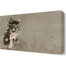 Dekor Sevgisi Kedi Canvas Tablo  45x30 cm