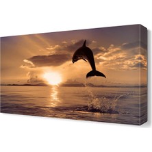 Dekor Sevgisi Atlayan Yunus Canvas Tablo  45x30 cm