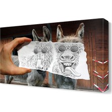 Dekor Sevgisi Komik Eşek Canvas Tablo  45x30 cm