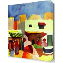Dekor Sevgisi Çarşıdaki İnsanlar Canvas Tablo  45x30 cm