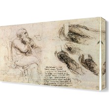 Dekor Sevgisi Davinci Skeç Portresi Canvas Tablo  45x30 cm