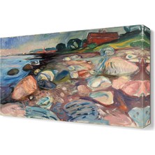 Dekor Sevgisi Sahil ile Kırmızı Ev Canvas Tablo  45x30 cm