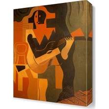 Dekor Sevgisi Alacalı Gitarı Canvas Tablo  45x30 cm