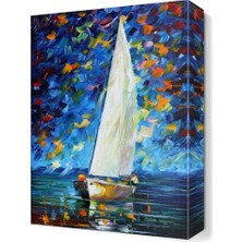 Dekor Sevgisi Yelkenli Kayık Canvas Tablo  45x30 cm