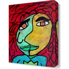 Dekor Sevgisi Kızıl Saçlı Kız Canvas Tablo  45x30 cm