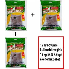 ODORLESS Ekstra Kedi Kumu Yıllık Paket 3 X 6 kg