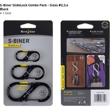 Nite Ize S-Biner SlideLock 3lü Paket-Siyah