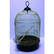 Qh Pet Cage Yuvarlak Kuş Kafesi Pirinç Kaplama (34 X 55)