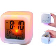 Pratik Renk Değiştiren Alarmlı Dijital Küp Saat