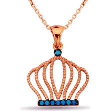 Argentum Concept Firuze Taşlı Gümüş Taç Kolye